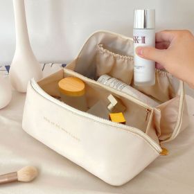 Large Capacity Travel Cosmetic Bag Makeup Case Organizer Multifunction Women Toiletries Organizer Female Waterproof Storage Box (Ships From: China, Color: Upgrade White)